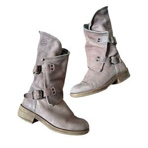 Electric Coolway Alida Moto Buckle Riding Biker Leather Zipper Boots Size US 10